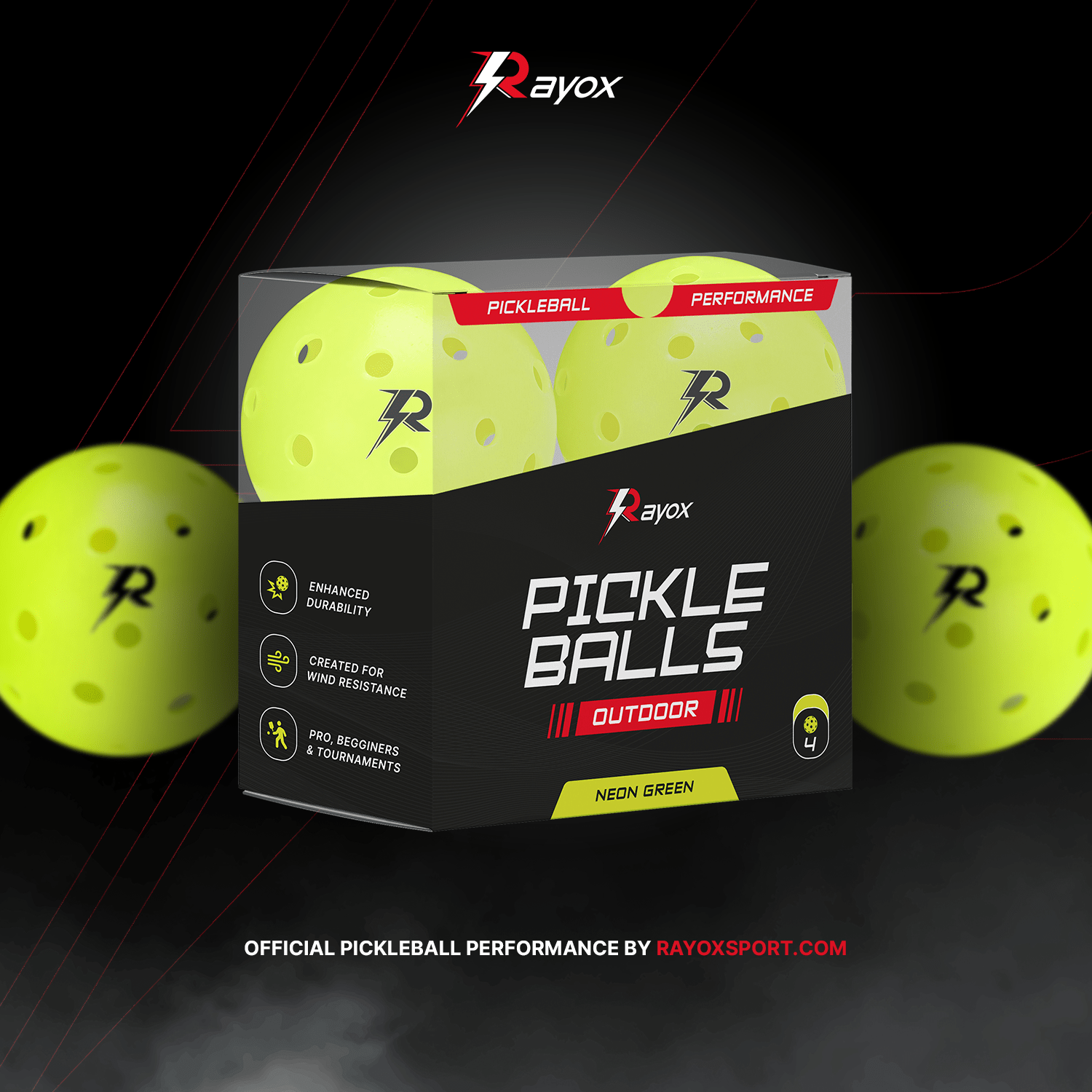 Pack 4 bolas Amarillas Rayox - Rayox